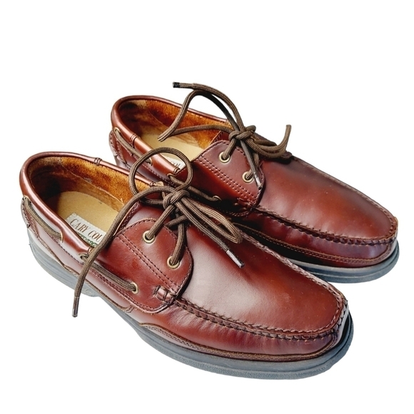 Cary Country Men's Rugged Casual Tobias Burgundy Leather Loafer Sz 10 Boat Shoe - Picture 8 of 12